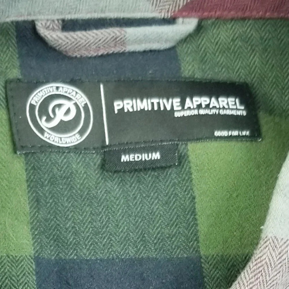 Primitive Apparel Pocket Logo Tag Men's Flannel M - Picture 4 of 8